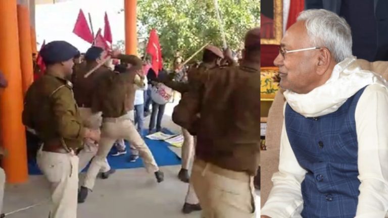 बिहार में पुलिस ने छात्रों को दौड़ा-दौड़ा कर पीटा, वीडियो में दिखा कैसे बरसाई लाठियाँ: उधर नीतीश कुमार को PM चेहरा प्रोजेक्ट करने में जुटी जदयू