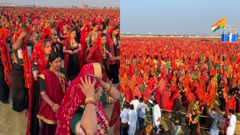 जुटीं 37000 महिलाएँ, जीवंत हो उठी 5000 साल पुरानी परंपरा: द्वारका के नन्दधाम में महारास का Video वायरल