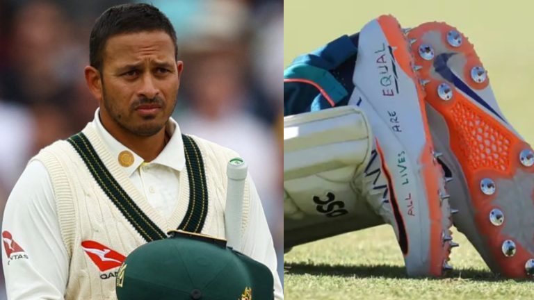 ऑस्ट्रेलिया के उस्मान ख्वाजा ने इजरायल के विरोध में पहना जूता, ICC ने लगाया बैन तो काला बैंड पहन कर उतरे खेलने: कहा – गाजा मेरे दिल के करीब है