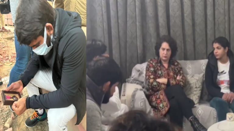 ‘पद्मश्री’ लौटाकर प्रियंका गाँधी के आँगन में दिखे बजरंग पुनिया, संन्यास लेने वाली साक्षी मलिक भी थी साथ: संजय सिंह के WFI अध्यक्ष बनने से हैं नाराज