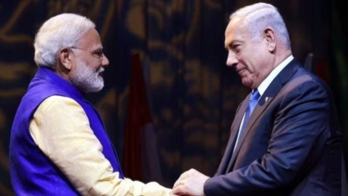 इजरायली पीएम नेतन्याहू के साथ पीएम मोदी