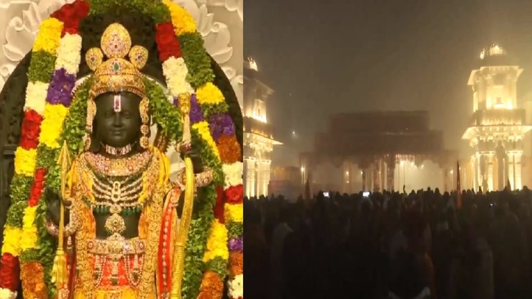 प्राण-प्रतिष्ठा के बाद रामलला के दर्शन को उमड़े श्रद्धालु, रात से ही लगी कतारें; ‘जय श्रीराम’ से गूँजा अयोध्या धाम, सरयू घाट से लेकर मुख्य द्वार तक का देखें दृश्य