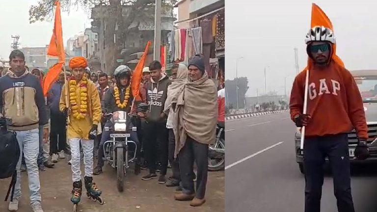 704 किलोमीटर स्केटिंग कर के जयपुर से अयोध्या पहुँचेगा 10 साल का हिमांशु, कहा – ठण्ड है, लेकिन भगवान श्रीराम की कृपा है: रामेश्वरम से अगस्त्य भी निकले