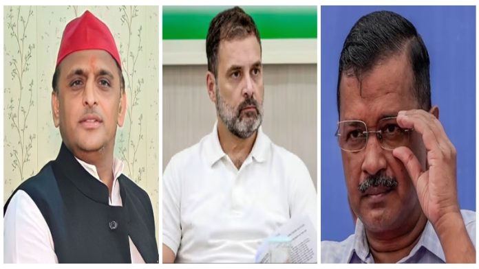 अखिलेश यादव, राहुल गाँधी और अरविंद केजरीवाल