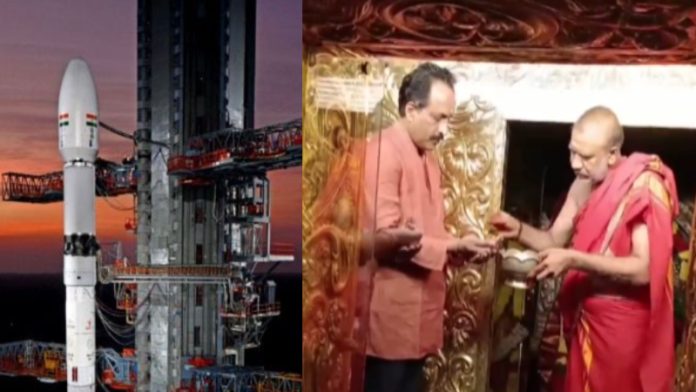 इनसैट लॉन्च इसरो चीफ मंदिर में पूजा