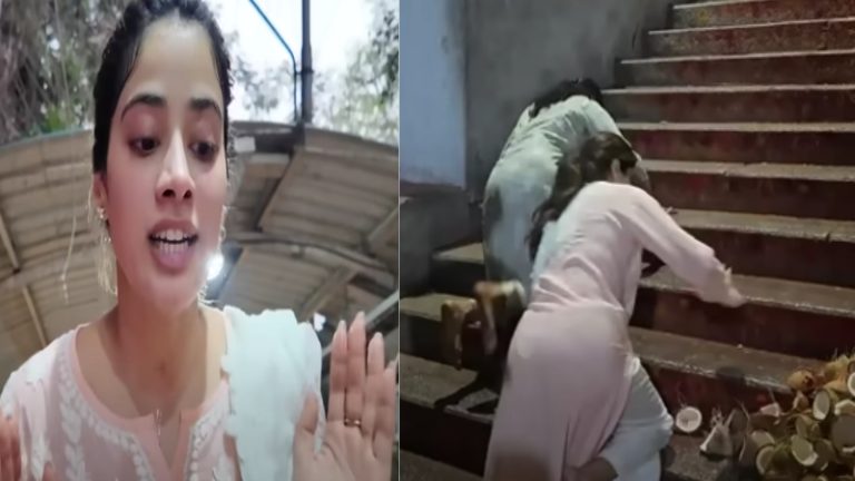 नग्न पैर… घुटनों के बल बैठ कर जाह्नवी कपूर ने चढ़ी एक-एक सीढियाँ, फिर तिरुपति बालाजी के किए दर्शन: ऑरी ने शेयर किया Video, कहा- भगवान के दर्शन के लिए हक कमाना जरूरी