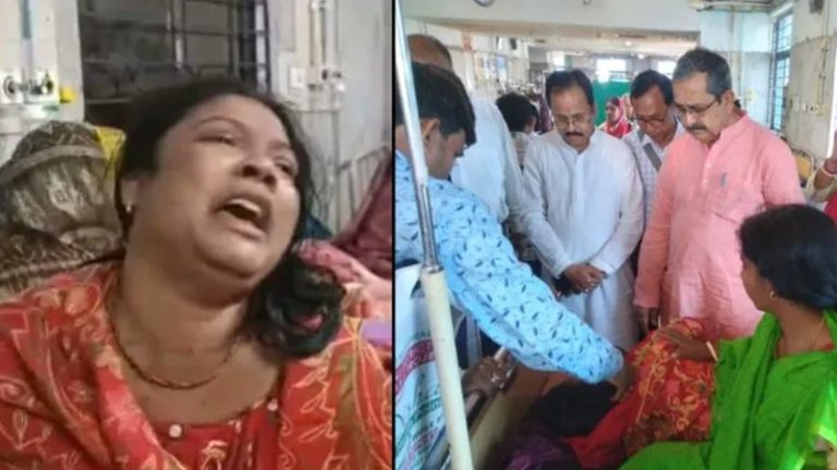 ‘मेरे फाड़े कपड़े, दुर्गा माता की मूर्ति तोड़ी, सब लूट ले गए’ : बंगाल में भाजपा बूथ अध्यक्ष की पत्नी पर 300-400 की मुस्लिम भीड़ ने किया हमला, BJP ने शेयर की वीडियो