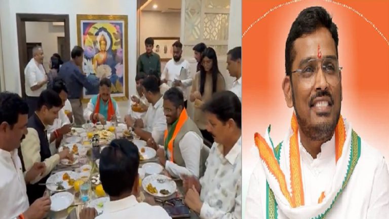 इंदौर में नाम वापस लेने वाले कॉन्ग्रेस कैंडिडेट ने BJP नेताओं को दिया भोज: अंदर पार्टी छोड़ने का जश्न, बाहर पुतला फूँक रहे थे कॉन्ग्रेसी कार्यकर्ता