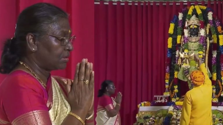 राष्ट्रपति द्रौपदी मुर्मू ने अयोध्या में रामलला के किए दर्शन: हनुमानगढ़ी में आशीर्वाद लेने के बाद सरयू घाट पर सांध्य आरती में भी हुईं शामिल
