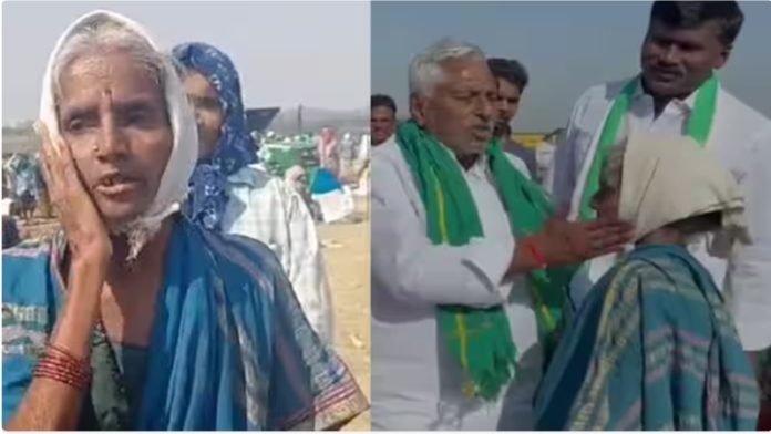 कॉन्ग्रेस उम्मीदवार जीवन रेड्डी और महिला