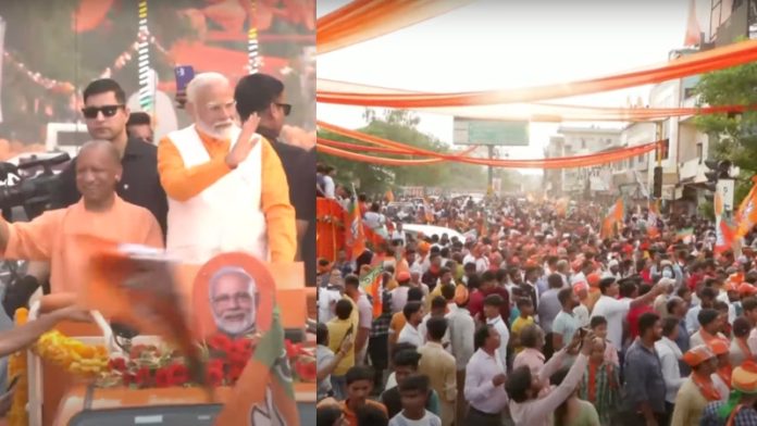 नरेंद्र मोदी, योगी आदित्यनाथ, रोडशो, वाराणसी