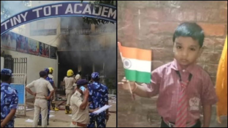 पटना के स्कूल में भीड़ ने लगाई आग, गटर में मिला था 4 साल के बच्चे का शव: स्कूल जाने के बाद से था लापता, CCTV फुटेज से भी छेड़छाड़ का दावा