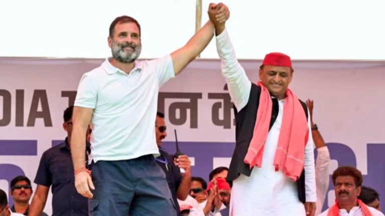 बिना भाषण दिए सभा छोड़ भागे राहुल गाँधी और अखिलेश यादव: जहाँ से सांसद रहे जवाहरलाल नेहरू, वहाँ कॉन्ग्रेस-सपा की घनघोर बेइज्जती