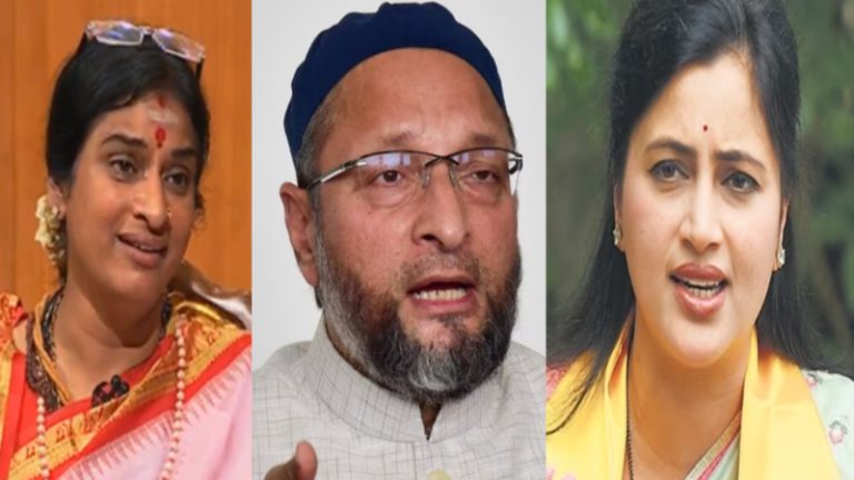 हिंदुओं को ’15 मिनट’ की धमकी देने वाले ’15 सेकेंड’ की दहाड़ से बौखलाए, माधवी लता के लिए हैदराबाद आईं नवनीत राणा, कहा- पता नहीं चलेगा ओवैसी कहाँ गए