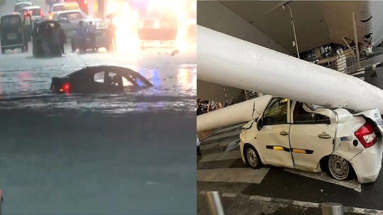 आसमान से राहत की बारिश, लेकिन दिल्ली-एनसीआर के लिए बन गई आफत: IGI एयरपोर्ट का छत गिरा, जगह-जगह जलभराव-ट्रैफिक जाम से जनता परेशान