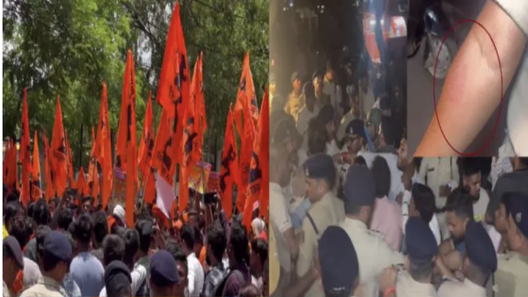 बछड़े का सिर मिलने के बाद हिन्दुओं ने सैकड़ों की संख्या में किया प्रदर्शन, थाने-कलेक्ट्रेट का घेराव: पुलिस बोली – कुत्ता लेकर आया था