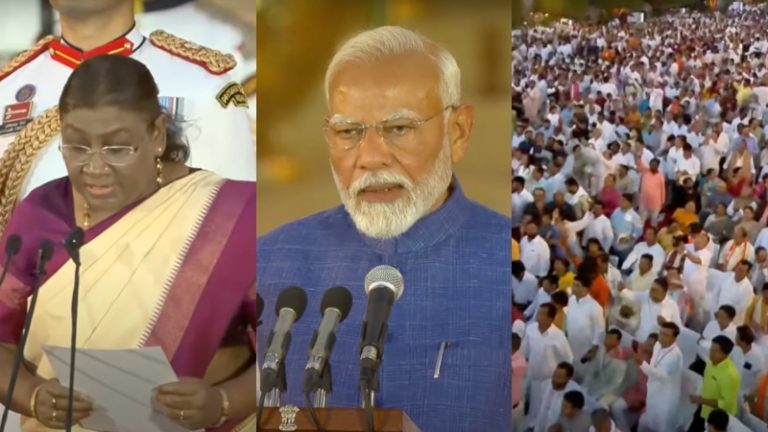 8000 अतिथियों की मौजूदगी में नरेंद्र मोदी ने लगातार तीसरी बार ली PM पद की शपथ: 7 देशों के राष्ट्राध्यक्ष रहे मौजूद, रजनी-SRK से लेकर अम्बानी-अक्षय तक बने साक्षी