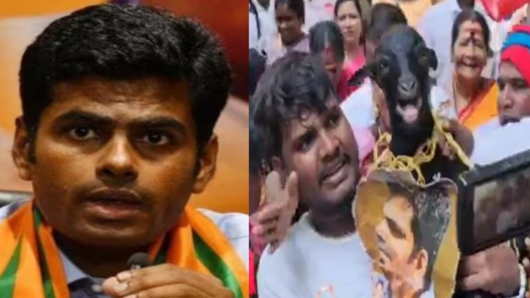 बकरे को पहनाई अन्नामलाई की फोटो और फिर बीच सड़क काट डाला: DMK समर्थकों का Video आपने देखा क्या? BJP नेता की हार का जश्न मटन बिरयानी खाकर मनाया