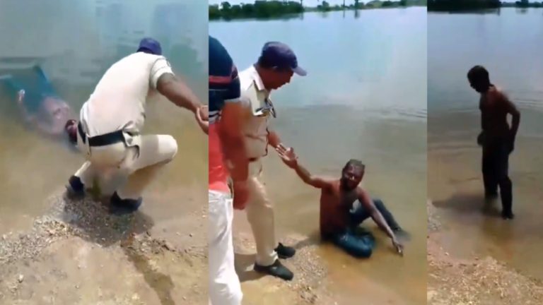 पानी में दिखी ‘लाश’… पुलिस ने किनारे खींचा तो जिंदा हो गई: वायरल वीडियो देख लोगों का सिर घूमा, नहीं रुक रही हँसी