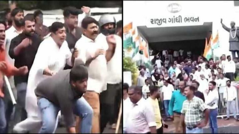 राहुल गाँधी ने हिंदुओं को बताया ‘हिंसक’, प्रदर्शनकारियों संग कॉन्ग्रेसियों ने की ‘हिंसा’: पथराव-तेजाब की बोतलों से हमला, ऑपइंडिया से बोले BJP नेता- पूर्व नियोजित थी हिंसा