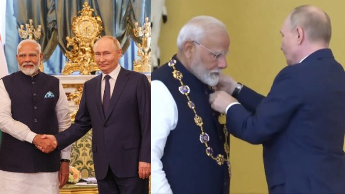 प्रधानमंत्री नरेंद्र मोदी, राष्ट्रपति व्लादिमीर पुतिन, भारत-रूस