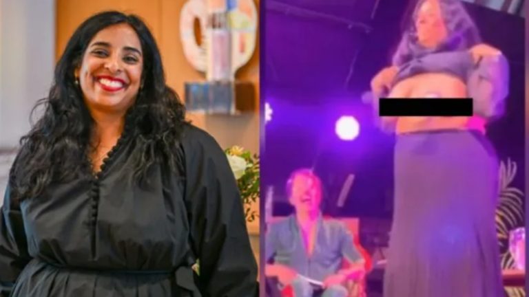 मंच पर चढ़ीं महिला मंत्री, टॉप उठाकर दिखाने लगीं स्तन: लुबना जाफरी के ‘आत्मविश्वास’ से प्रधानमंत्री भी हुए गदगद, ओस्लो प्राइड इवेंट का Video वायरल