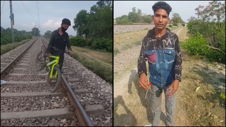 गुजरने वाली होती है ट्रेन, रेल की पटरियों पर साइकिल- सिलेंडर-मुर्गा-पत्थर… रख देता है गुलजार शेख: Video वायरल होने के बाद यूट्यूबर पर एक्शन की माँग
