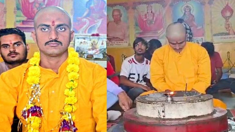 ‘अब सारा हिन्दू समाज ही मेरा परिवार’: घर वापसी कर अंगद सनातनी बने फैज़ान रिज़वी, मंदिर में किया हनुमान चालीसा और बजरंग बाण का पाठ