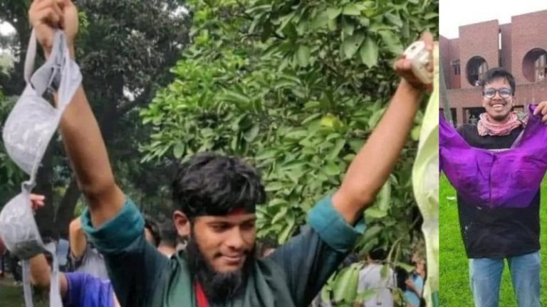 महिला पूर्व प्रधानमंत्री की ब्रा और ब्लाउज लहरा रही बांग्लादेश की ‘युवा शक्ति’: फ्रिज में रखी मछली से लेकर डस्टबिन तक लूट ले गए, एक साड़ी पहन कर भी निकला