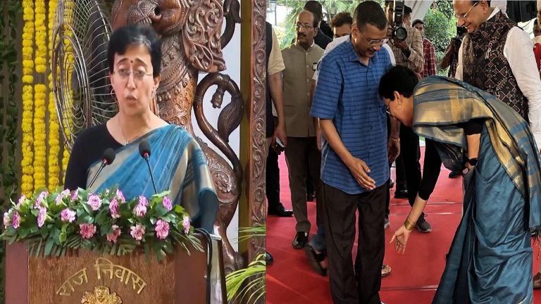 आतिशी बनीं दिल्ली की तीसरी महिला मुख्यमंत्री, शपथ लेने के बाद छुए अरविंद केजरीवाल के पाँव: सामने आया वीडियो, 6 महीने बाद फिर होने हैं चुनाव