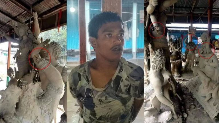 हिन्दू मंदिर में घुसा यासीन, देवी-देवताओं की मूर्तियाँ तोड़ी, हिन्दुओं ने पकड़ा: अम्मी बोली- मेरा बेटा दिमाग से कमजोर, बांग्लादेश का मामला