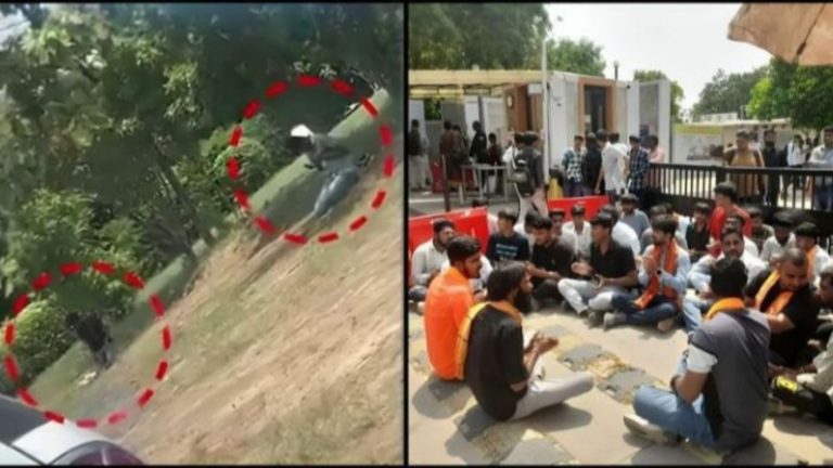 गणपत विश्वविद्यालय में मुस्लिमों ने खुले में पढ़ी नमाज, हिन्दू संगठनों ने किया विरोध: हनुमान चालीसा का पाठ, गंगाजल से हुई धुलाई