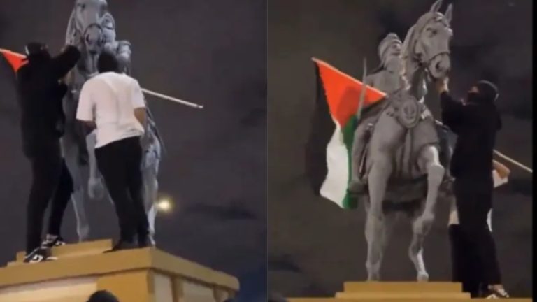 कनाडा में महाराजा रणजीत सिंह की प्रतिमा का अपमान, हमास समर्थकों ने लगाया फिलिस्तीन का झंडा: सामने आया VIDEO, मुँह पर कपड़ा बाँधे दिखे उपद्रवी