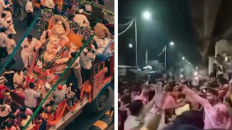 भिवंडी में मस्जिद के पास गुजर रही थी गणपति विसर्जन शोभायात्रा, अचानक होने लगा पथराव: हालात को सँभालने के लिए पुलिस ने किया लाठीचार्ज, कई लोग घायल