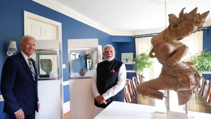 अमेरिका ने भारत को लौटाए पुरावशेष