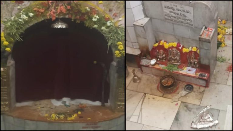 तेलंगाना में देवी की मूर्ति तोड़ी, हिन्दू मंदिर को किया तहस-नहस: 1 को पुलिस ने पकड़ा, भाजपा नेता बोले- कॉन्ग्रेस सरकार फेल