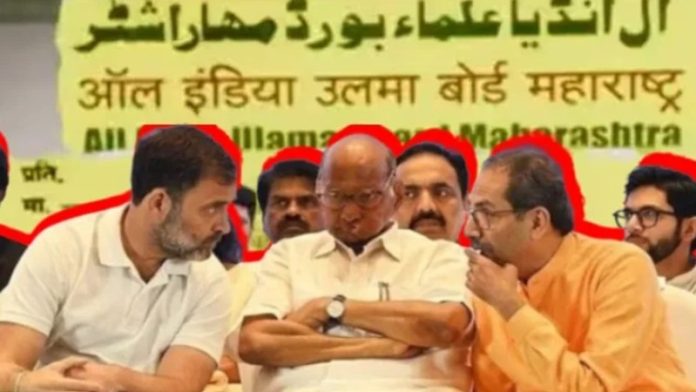 उलेमा बोर्ड, महाविकास आघाड़ी, समर्थन