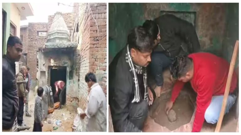अलीगढ़ के मुस्लिम बहुल इलाके में भी मिला बंद मंदिर, मिट्टी-मलबे में दबा था शिवलिंग: हिंदुवादी कार्यकर्ताओं ने की साफ-सफाई, कहा- ऐसे 15 और मंदिर मुक्त कराने हैं