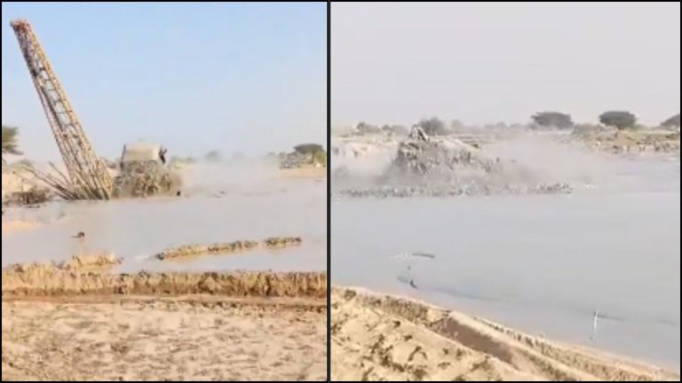 राजस्थान के रेगिस्तान में फूटी जलधारा, नदी की तरह प्रवाह-आसपास के खेत तालाब बने: प्रशासन ने 500 मीटर का इलाका कराया खाली, VHP बोली- ‘सरस्वती’ लौटी