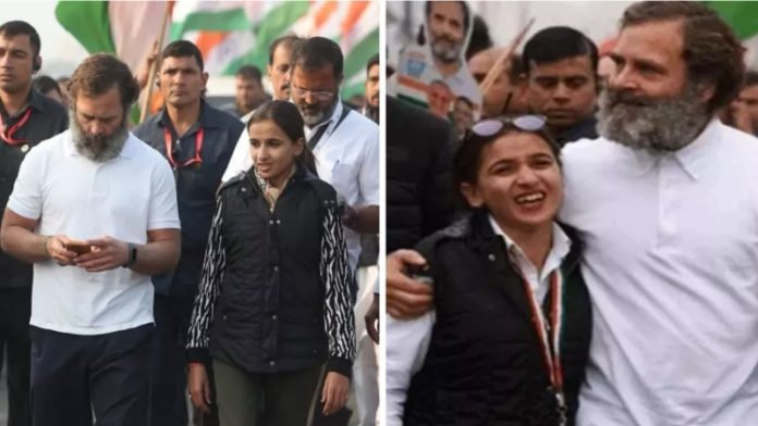 राहुल गाँधी के साथ मृतक हिमानी नरवाल