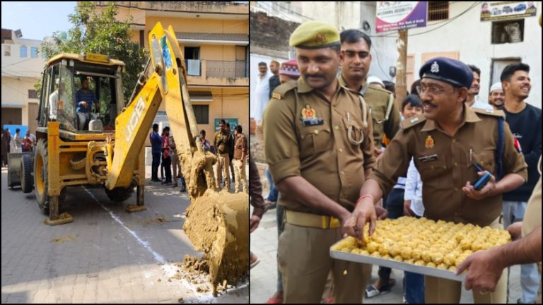 संभल के जिस इलाके में ‘शांतिदूतों’ ने की पत्थरबाजी, अब वहाँ बन रही पुलिस चौकी: भूमिपूजन के बाद ASP ने बाँटी मिठाई, यहीं है MP जियाउर्रहमान से लेकर अलकायदा आतंकियों तक के घर