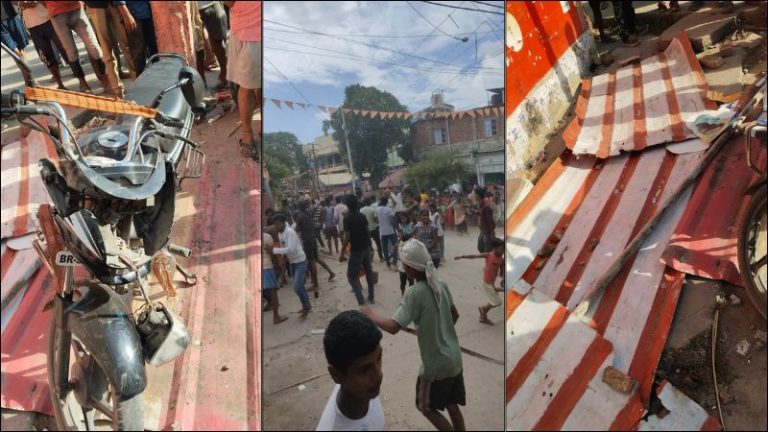 मुहर्रम जुलूस की भीड़ ने महावीर मंदिर पर किया हमला, ताजिया निकालने के दौरान हिन्दू-पुलिसवालों पर चलाए पत्थर… 20 घायल: FIR दर्ज, बिहार के कटिहार का मामला