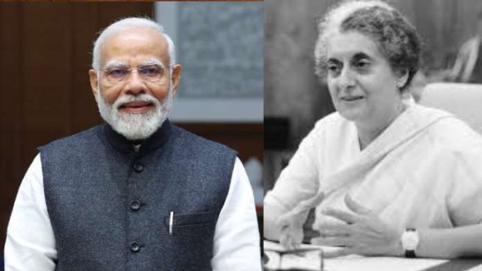 पीएम मोदी और इंदिरा गाँधी