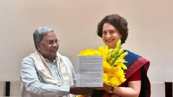 कर्नाटक सीएम और प्रियंका गाँधी