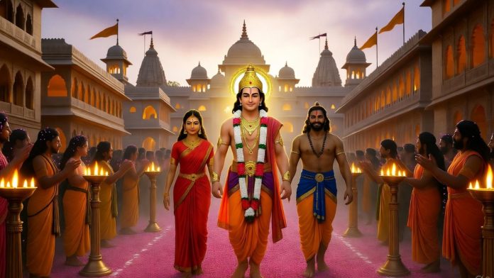 अयोध्या में रामागमन का प्रतीकात्मक चित्र