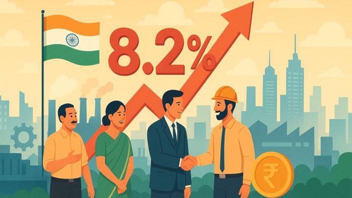 8.2% का आँकड़ा उस भारत की झलक है जो आत्मविश्वास से भरा है (AI द्वारा बनाया गया चित्र)