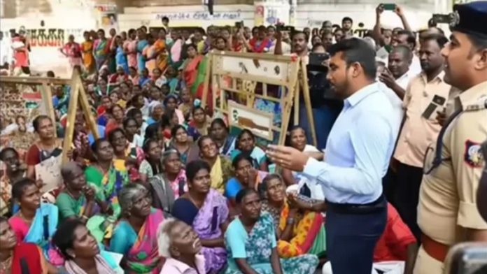 पंचमपट्टी गाँव में विरोध प्रदर्शन