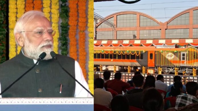 पीएम मोदी वंदे भारत एक्स्प्रेस ट्रेन शुरु
