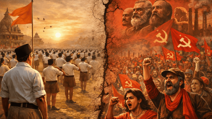 वामपंथ और RSS की विचारधाराओं की जंग के 100 साल