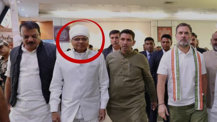 राहुल गाँधी के साथ कॉन्ग्रेस विधायक बरैया (लाल घेरे में)